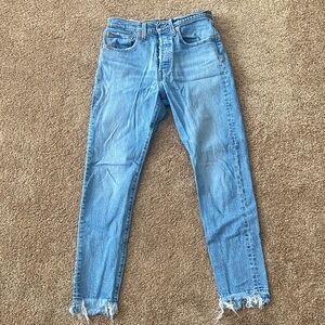 Levi’s 501 Women's Blue Frayed Hem Jeans vintage Levi’s